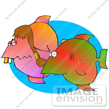#26953 Hillbilly Fish With Buck Teeth Clipart Graphic by DJArt