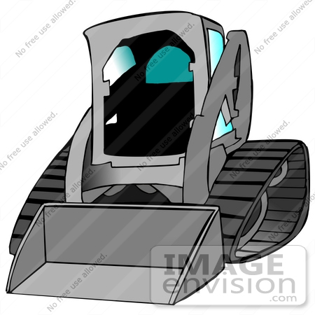 #26968 Grey Bobcat Skid Steer Loader Tractor Working at a Construction Site Clipart Graphic by DJArt