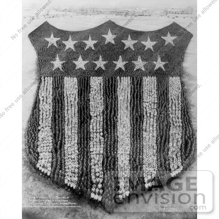 #27022 Stock Photography of a Living Pattern Made Of A Crowd Of 30,000 Officers And Men Forming The Human U.S. Shield With Stars And Stripes At Camp Custer, Battle Creek, Michigan, 1918 by JVPD