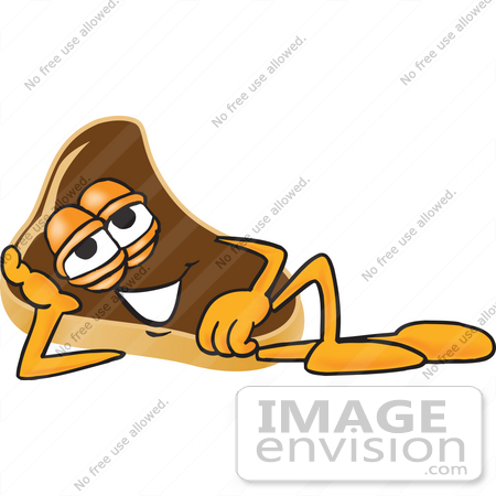 #27782 Clip Art Graphic of a Beef Steak Meat Mascot Character Lying on His Side and Resting His Head on His Hand by toons4biz