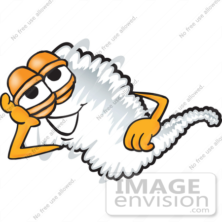 #27810 Clip Art Graphic of a Tornado Mascot Character Lying on His Side and Resting His Head on His Hand by toons4biz