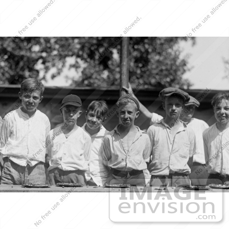 #27894 Historical Stock Photo of a Messy Group Of Boys With Pie On Their Faces After A Pie Eating Contest In 1923 by JVPD