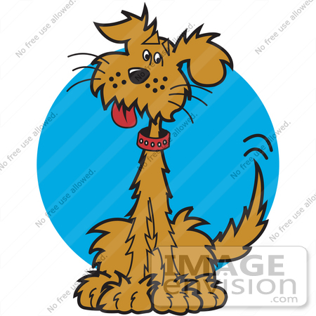 #29000 Royalty-free Cartoon Clip Art of a Friendly Brown Dog Sitting and Wagging His Tail by Andy Nortnik