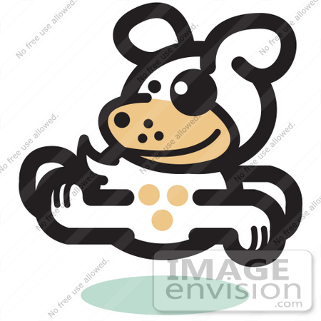 #29011 Royalty-free Cartoon Clip Art of a Gleeful Dog Running Forward While Looking Back by Andy Nortnik