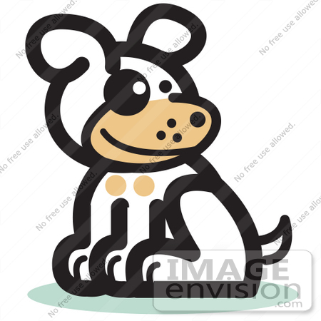 #29012 Royalty-free Cartoon Clip Art of a Cute Dog Sitting by Andy Nortnik