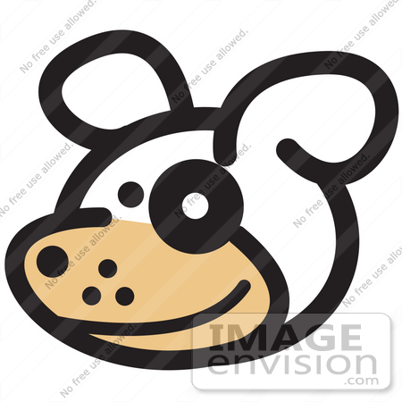 #29027 Royalty-free Cartoon Clip Art of a Cute Dog With a Spot Over His Eye by Andy Nortnik
