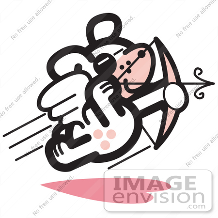 #29035 Royalty-free Cartoon Clip Art of a Winged Dog Fling And Shooting Arrows With A Bow Like Cupid On Valentine’s Day by Andy Nortnik