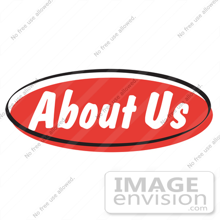 #29069 Royalty-free Cartoon Clip Art of a Red About Us Internet Website Button by Andy Nortnik