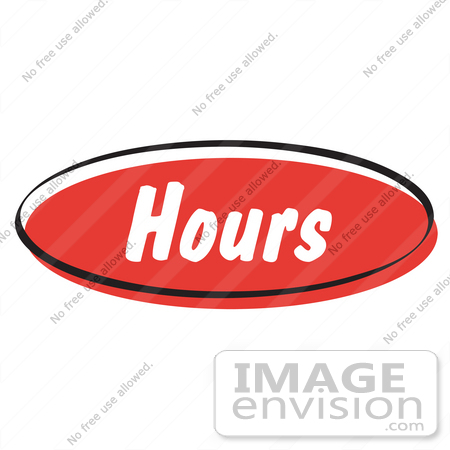 #29070 Royalty-free Cartoon Clip Art of a Red Hours Internet Website Button by Andy Nortnik