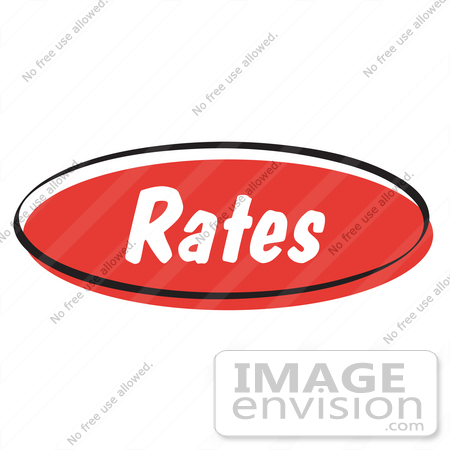 #29073 Royalty-free Cartoon Clip Art of a Red Rates Internet Website Button by Andy Nortnik