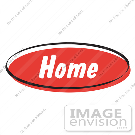 #29079 Royalty-free Cartoon Clip Art of a Red "Home" Internet Website Button by Andy Nortnik