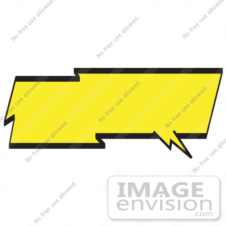 #29081 Royalty-free Cartoon Clip Art of a Lightning Shaped Word Balloon With A Yellow Background And Bold Black Outline by Andy Nortnik