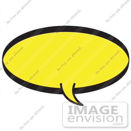 #29082 Royalty-free Cartoon Clip Art of a Circular Shaped Word Balloon With A Yellow Background And Bold Black Outline by Andy Nortnik