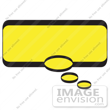 #29083 Royalty-free Cartoon Clip Art of a Rectangle Shaped Thought Balloon With A Yellow Background And Bold Black Outline by Andy Nortnik