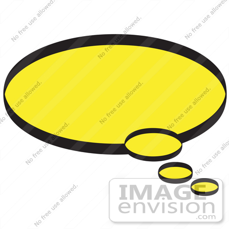 #29084 Royalty-free Cartoon Clip Art of a Circle Shaped Thought Balloon With A Yellow Background And Bold Black Outline by Andy Nortnik