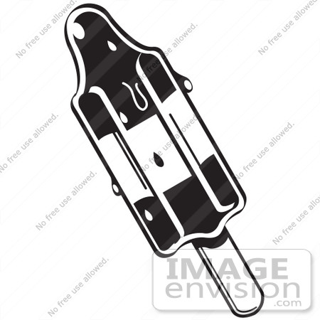 #29092 Royalty-free Black And White Cartoon Clip Art of a Melting Popsicle On A Stick by Andy Nortnik