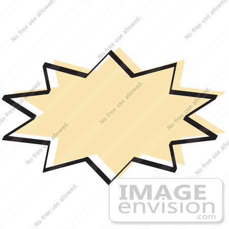 #29251 Royalty-free Cartoon Clip Art of a Tan Starburst With a Black Outline by Andy Nortnik