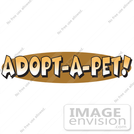 #29255 Royalty-free Cartoon Clip Art of an Internet Web Button Reading "Adopt-A-Pet!" by Andy Nortnik