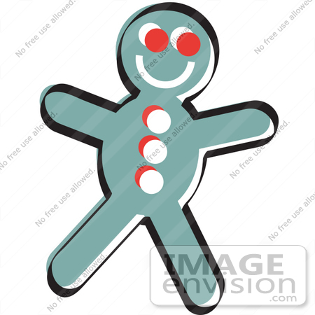 #29257 Royalty-free Cartoon Clip Art of a Happy Gingerbread Man Cookie by Andy Nortnik