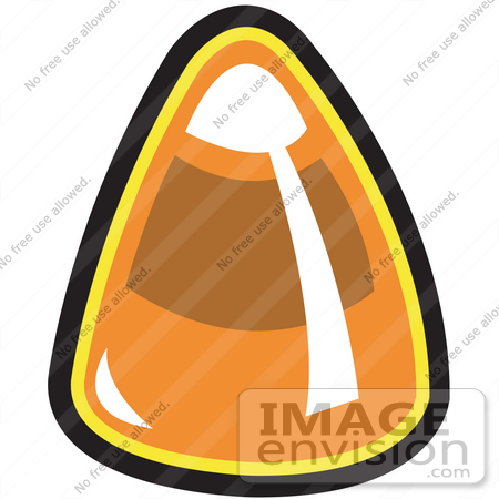 #29288 Royalty-free Cartoon Clip Art of a Single Piece of Candy Corn by Andy Nortnik