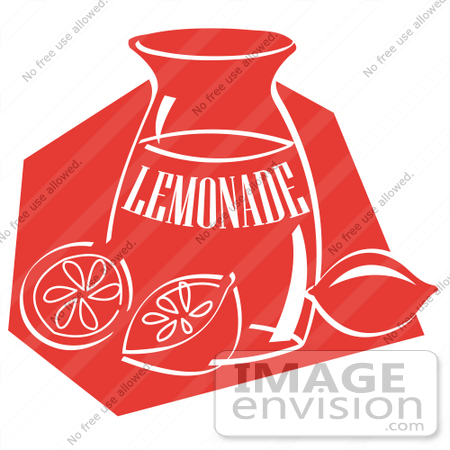 #29302 Royalty-free Cartoon Clip Art of a Jar Of Lemonade And A Sliced And Whole Lemon Resting On The Counter by Andy Nortnik