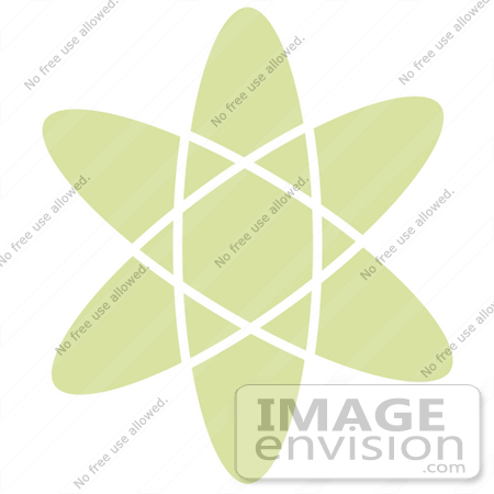 #29308 Royalty-free Cartoon Clip Art of a Green Atom Over a White Background by Andy Nortnik