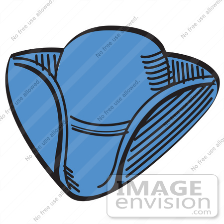 #29329 Royalty-free Cartoon Clip Art of a Tricorn Hat Over a White Background by Andy Nortnik