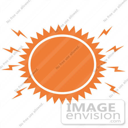 #29334 Royalty-free Cartoon Clip Art of a Blazing Hot Orange Sun by Andy Nortnik