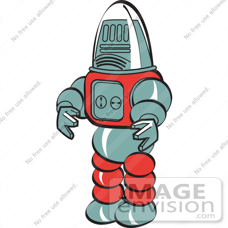 #29353 Royalty-free Cartoon Clip Art of a Robot Toy by Andy Nortnik
