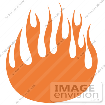 #29355 Royalty-free Cartoon Clip Art of Orange Flames Forming a Partial Circle by Andy Nortnik