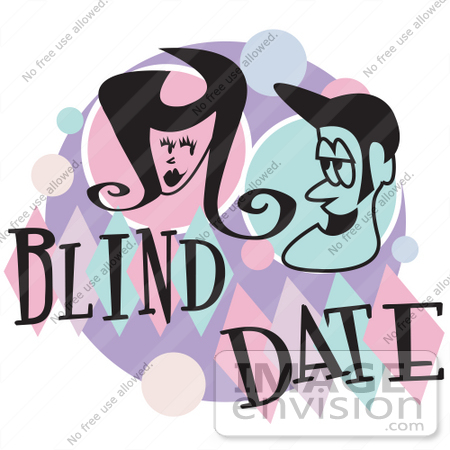 #29366 Royalty-free Cartoon Clip Art of a Man And Woman Grinning At Each Other While On A Blind Date by Andy Nortnik