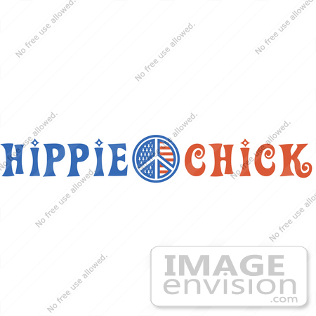 #29371 Royalty-free Cartoon Clip Art of an American Hippie Chick Sign by Andy Nortnik