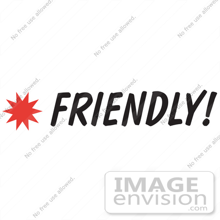 #29385 Royalty-free Cartoon Clip Art of a Friendly Sign With a Star Burst by Andy Nortnik