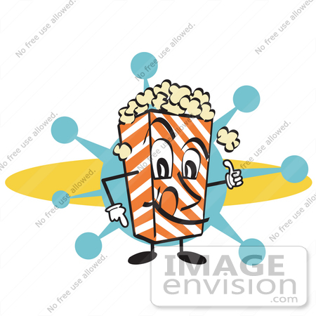 #29396 Royalty-free Cartoon Clip Art of a Popcorn Carton Character Filled With Buttery Popcorn by Andy Nortnik