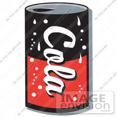 #29400 Royalty-free Cartoon Clip Art of a Black and Red Can of Cola Soda by Andy Nortnik