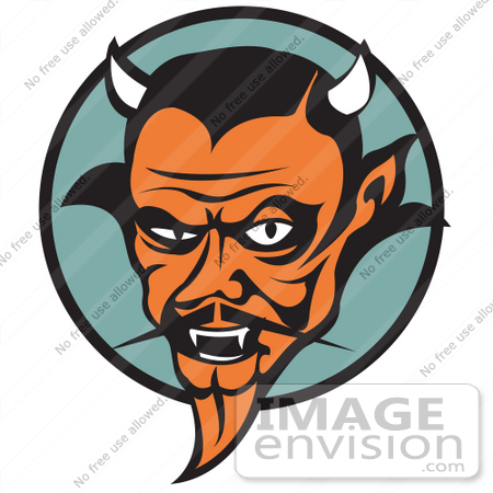 #29415 Royalty-free Cartoon Clip Art of a Mean Old Male Devil With Fangs and Horns by Andy Nortnik