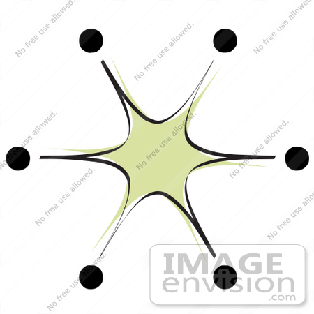 #29423 Royalty-free Cartoon Clip Art of a Green Starburst With Black Tips by Andy Nortnik