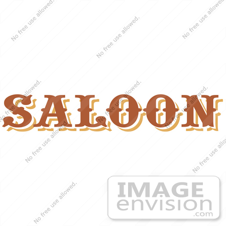 #29449 Royalty-free Cartoon Clip Art of a Brown Saloon Sign by Andy Nortnik