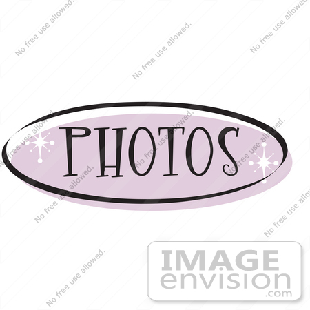 #29461 Royalty-free Cartoon Clip Art of a Purple "Photos" Website Button That Could Link To A Picture Page On A Site by Andy Nortnik