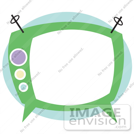 #29462 Royalty-free Cartoon Clip Art of an Old Fashioned Green Box TV by Andy Nortnik