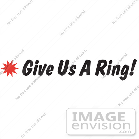 #29479 Royalty-free Cartoon Clip Art of a "Give us a Ring!" Sign With a Star Burst by Andy Nortnik