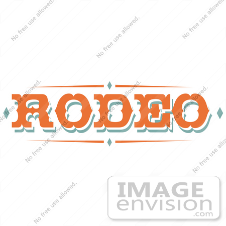 #29490 Royalty-free Cartoon Clip Art of a Western Orange Rodeo Sign by Andy Nortnik