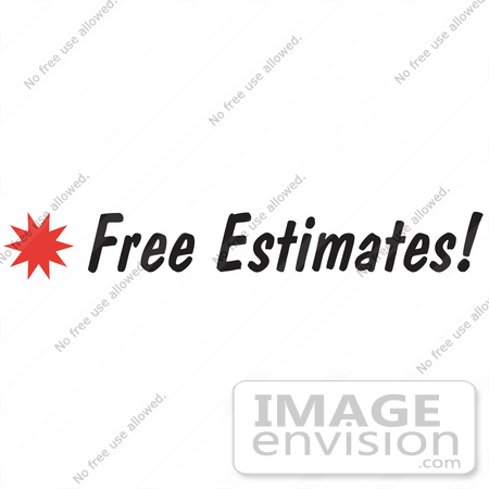 #29506 Royalty-free Cartoon Clip Art of a "Free Estimates" Sign With a Star Burst by Andy Nortnik