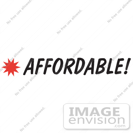 #29509 Royalty-free Clip Art of a "AFFORDABLE!" Sign With a Star Burst by Andy Nortnik