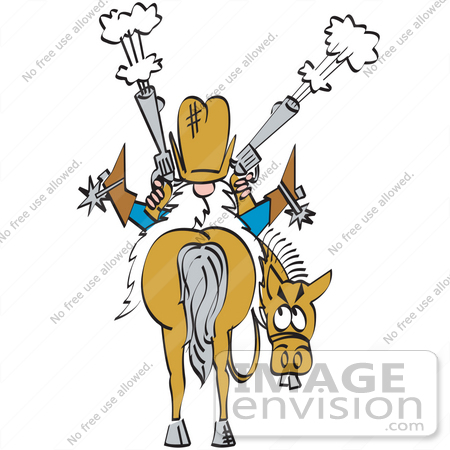 horse sitting on cowboy clipart