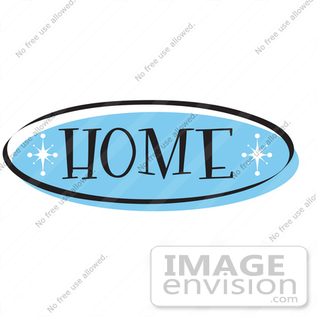 #29522 Royalty-free Cartoon Clip Art of a Blue Home Website Button That Could Link To The Home Page On A Site by Andy Nortnik