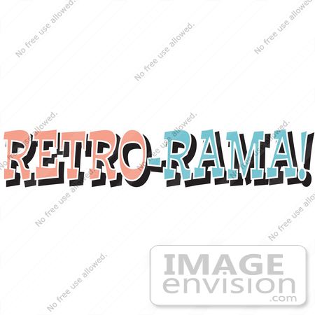 #29525 Royalty-free Cartoon Clip Art of a Vintage Pink and Blue Retro Rama Sign by Andy Nortnik