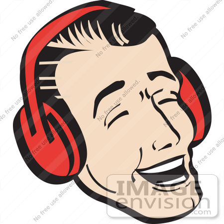 #29575 Royalty-free Cartoon Clip Art of a Happy Young Man Wearing Ear Muffs And Singing Christmas Carols by Andy Nortnik