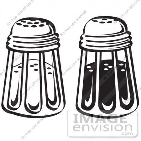 #29585 Royalty-free Cartoon Clip Art of a Salt And Pepper Shakers In A Diner by Andy Nortnik