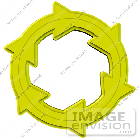 #29737 Clip Art Graphic of Yellow Arrows Moving in a Clockwise Motion, Symbolizing Solar Energy by DJArt